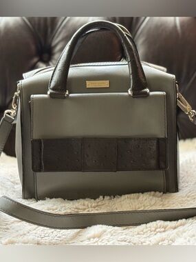 Kate Spade ♠️ GUC w Minor Marks Color Block Grey Brown Satchel